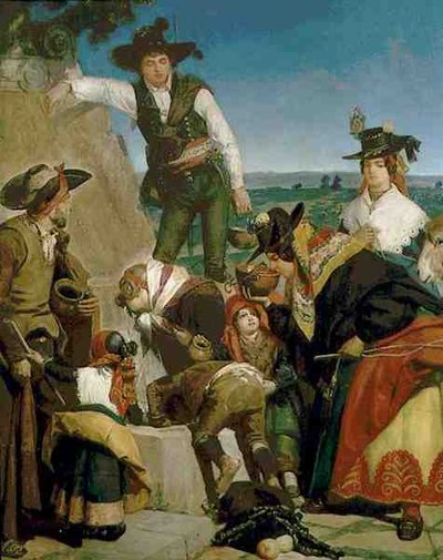 Wiosna w Ermitażu (olej na płótnie) autorstwa Valeriano Domínguez Bécquer