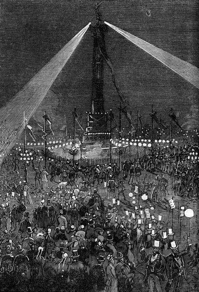 Iluminacja Place de la Bastille w Paryżu autorstwa Valnay Pere et fils