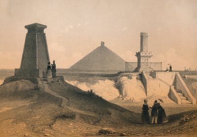 Pomniki wojenne na polu bitwy pod Waterloo w Belgii, połowa XIX wieku. autorstwa Vanderhecht