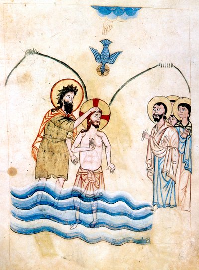 „Chrzest Jezusa przez św Jana Chrzciciela”, c1334 autorstwa Vardan Lorets
