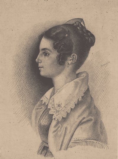 Hrabina Vera Fiodorovna Vyazemskaya, z domu Gagarina 1790-1886 autorstwa Vasili Fyodorovich Binemann