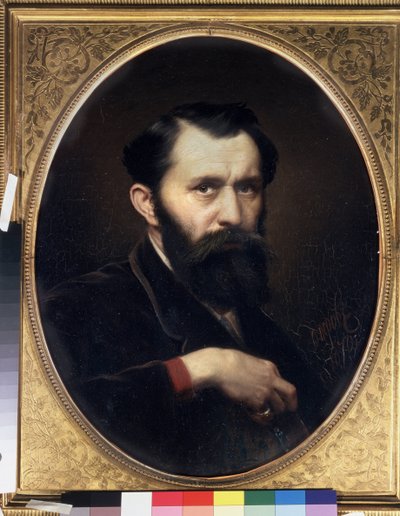 Autoportret. Obraz Wasilija (Wasilija) Grigoriewicza Pierowa (1834-1882), olej na płótnie autorstwa Vasili Grigorevich Perov
