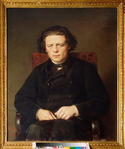 Portret Antona Rubinsteina (1829-1894). Obraz Wasilija (Vasili) Grigoryevich Perov (1834-1882), olej na płótnie autorstwa Vasili Grigorevich Perov