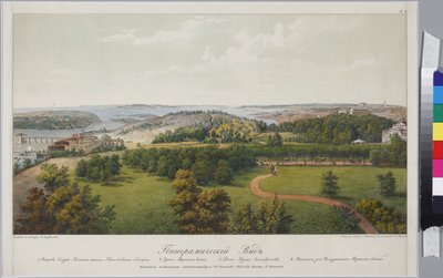 Panoramiczny widok na Sveaborg i Helsingfors (arkusz 2), Sadovnikov, Wasilij Siemionowicz (1800-1879). litografia, akwarela autorstwa Vasili Semenovich Sadovnikov