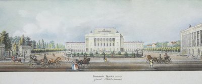 Petersburski Teatr Cesarski Bolszoj Kamenny Z panoramy Newskiego Prospektu autorstwa Vasili Semenovich Sadovnikov