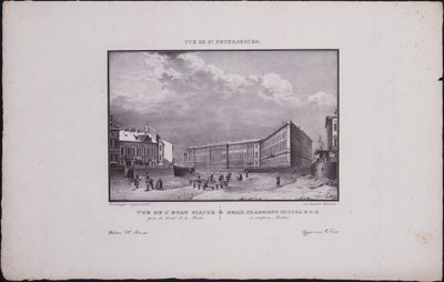 Widoki Sankt Petersburga. Budynek Sztabu Generalnego na nabrzeżu rzeki Mojki, 1833 autorstwa Vasili Semenovich Sadovnikov