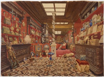 Pokój w rezydencji Aleksandra Basilewskiego w Paryżu, 1870 (wc na papierze) autorstwa Vasili Vasilievich Vereshchagin