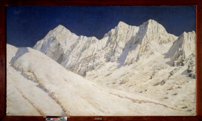 Indie, Śnieg w Himalajach (Indie, Śnieg w Himalajach) - Obraz Wasilija Wasiljewicza Vereshchagin (Vassili Vereshchagin) (1842-1904), olej na płótnie autorstwa Vasili Vasilievich Vereshchagin