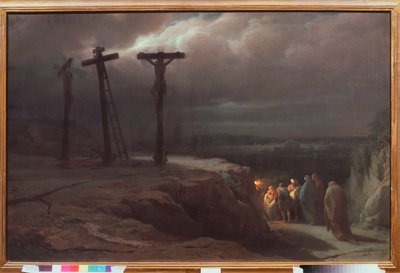 Noc na Kalwarii - Obraz Wasilija Pietrowicza Vereshchagin (Vassili Vereshchagin) (1835-1909), olej na płótnie autorstwa Vasili Vasilievich Vereshchagin