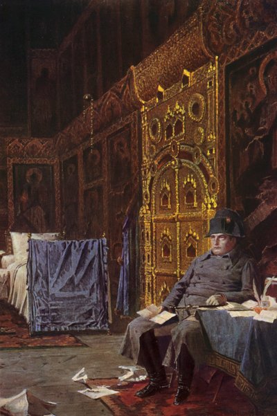 W drodze - Złe wieści z Francji (kolorowa litografia) autorstwa Vasili Vasilievich Vereshchagin