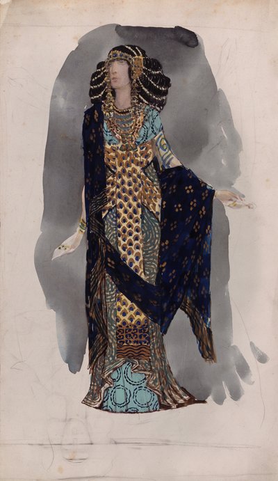 Projekt kostiumów z serialu tancerzy orientalnych, 1900 autorstwa Vasili Vasilyevich Vladimirov