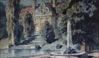 Dekoracja przygotowawcza do opery „Borys Godunow” Modeste Musorgskiego (1839-1881) - Scenografia do opery Borys Godunow M Musorgskiego - Dzieło Wasilija Dmitriewicza Polenowa (1844-1927), akwarela na papierze autorstwa Vasilij Dmitrievich Polenov