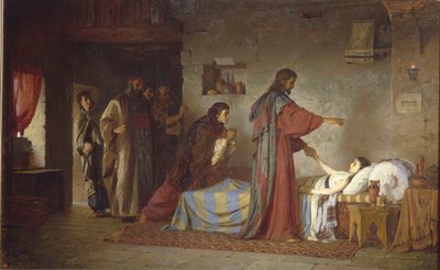 Wychowanie córki Jaira, 1871 autorstwa Vasilij Dmitrievich Polenov