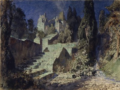 Scenografia do opery Szkarłatna Róża N. Krotkowa, 1884 autorstwa Vasilij Dmitrievich Polenov