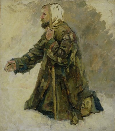 Głupiec Boga na kolanach autorstwa Vasilij Ivanovic Surikov