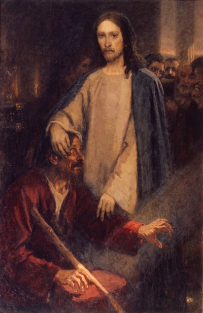 Uzdrowienie niewidomego z Jerycha, 1888 r. autorstwa Vasilij Ivanovic Surikov