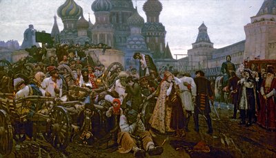Poranek egzekucji Streltsy w 1698, 1881 autorstwa Vasilij Ivanovic Surikov