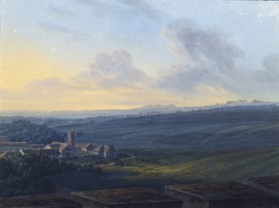Widok na Carskie Sioło z Białej Wieży, po 1826 r. autorstwa Vasily Andreyevich Zhukovsky