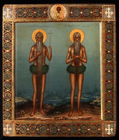 Czcigodny Onufry i Święty Piotr z Góry Athos, 1902 autorstwa Vasily Pavlovich Guryanov