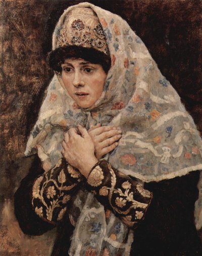 Dziewczyna Boyar ze skrzyżowanymi ramionami autorstwa Vasily Surikov
