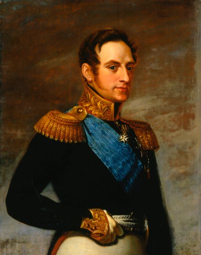 Portret cesarza Mikołaja I, 1826 autorstwa Vasily Tropinin