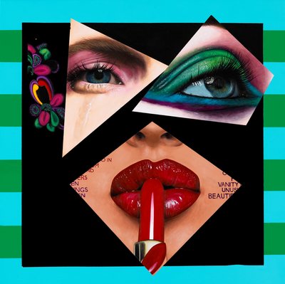 Ulterior Embellishments of a Covergirl, 2017 (akryl na drewnie) autorstwa Vaskeen Vaskeen