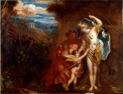 Bachus, Ceres i Miłość Anonimowe malarstwo o wpływach weneckich autorstwa Venetian School