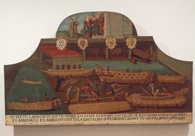 Szyld Cechu Stolarki Okrętowej w Arsenale w Wenecji autorstwa Venetian School