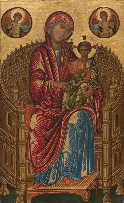 Madonna z Dzieciątkiem na zakrzywionym tronie, ok. 1260-1280 (tempera na płycie lipowej) autorstwa Veneto-Byzantine School