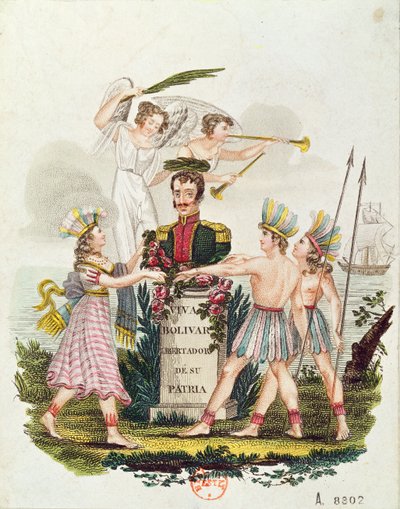 Popularne obrazy wychwalające Bolivara, ok. 1840 r autorstwa Venezuelan School