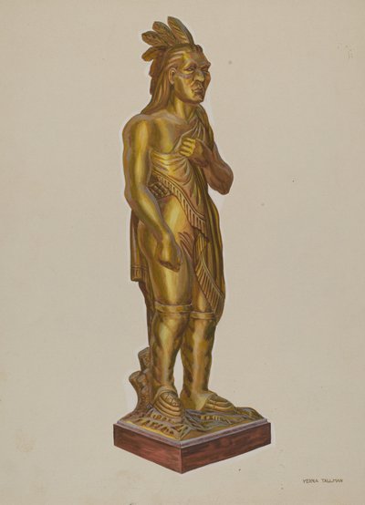 Rzeźbione drewniane Indian autorstwa Verna Tallman