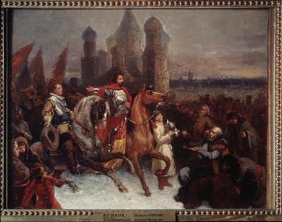 Wjazd cara Rosji Wasilija IV i hrabiego Jakuba de La Gardie (1583-1652) Rosji i hrabiego Jakuba (Jacques) de la Gardie do Moskwy - Obraz Wiaczesława Grigoriewicza Schwarza (1838-18) autorstwa Viatcheslav Grigorievitch Schwarz