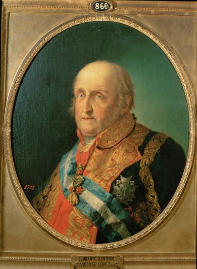 Infante Don Antonio Pascual de Borbon, brat króla Carlosa IV (obraz na płótnie) autorstwa Vicente Lopez y Portana