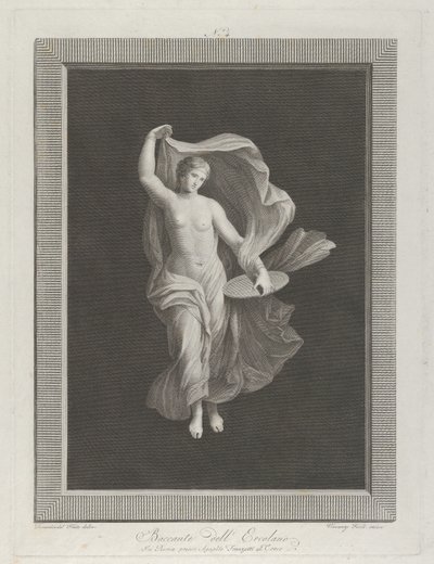 Częściowo naga bachantka trzymająca w lewej ręce dysk i unosząca szaty..., ok. godz. 1795-1820 autorstwa Vicenzo Feoli