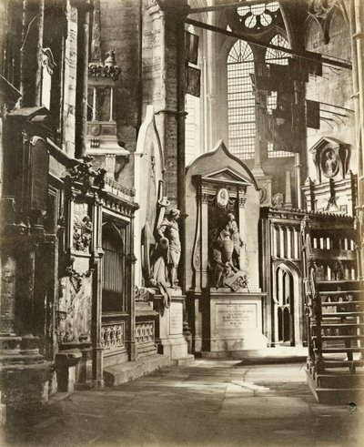 Północna nawa Opactwa Westminsterskiego, Londyn, ok. 1860 r. autorstwa Victor A Prout