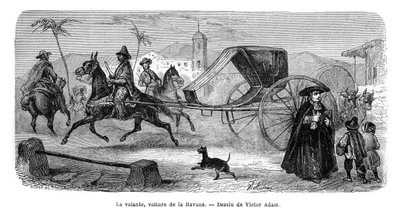 Powóz, Hawana, Kuba, 1859. autorstwa Victor Adam
