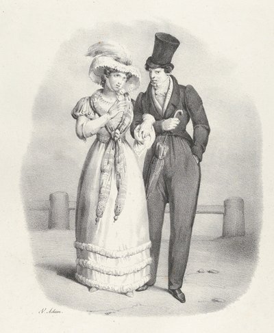 Facet. V: Jest uczciwą kobietą. Jest uczciwą kobietą, 1824. autorstwa Victor Adam