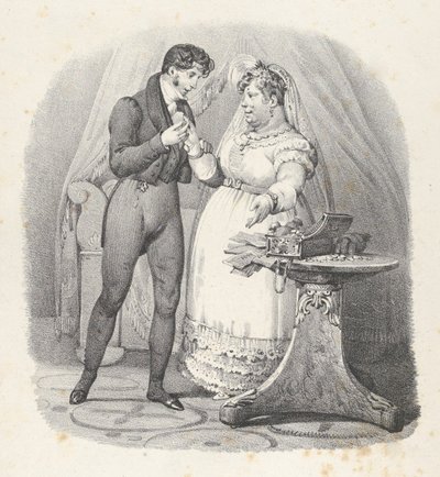 Facet. XVIII: Musi być Koniec! Poślubiam ją To musi się skończyć! jestem żonaty, 1824., autorstwa Victor Adam