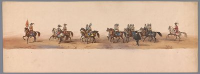 Procesja historyczna w stulecie Uniwersytetu Nauk Stosowanych w Utrechcie, 1836 (tablica 2) Podejście wojsk holenderskich do Ostendy, 3 lipca 1600, dzień po zwycięstwie pod Nieuwpoort; zgodnie z kostiumową reprezentacją podaną przez H H Student autorstwa Victor Adam