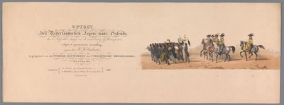 Procesja historyczna w stulecie Uniwersytetu Nauk Stosowanych w Utrechcie, 1836 (druk tytułowy) Podejście wojsk holenderskich do Ostendy, 3 lipca 1600, dzień po zwycięstwie pod Nieuwpoort; według kostiumu podanego przez H H Stud autorstwa Victor Adam