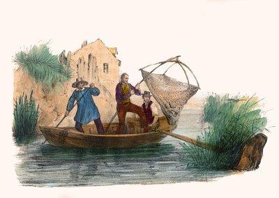 La Peche. w „Album Grotesque, Choices of Outstanding Types”, ilustracje Victor Adam, Paryż, ok. 1850 r. autorstwa Victor Adam
