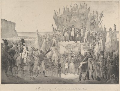 Festiwal wojskowy w Boulogne, podczas którego Napoleon wręczał ordery Legii Honorowej autorstwa Victor Adam