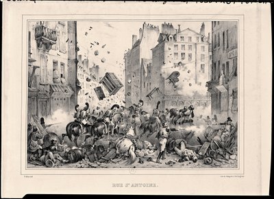 Rue Saint-Antoine w lipcu 1830 r., wyryty przez H. Delaporte autorstwa Victor Adam