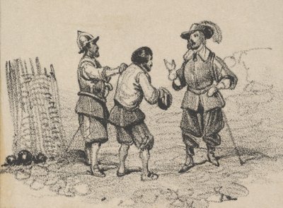 Kłótnia trzech mężczyzn, połowa XIX wieku. autorstwa Victor Adam