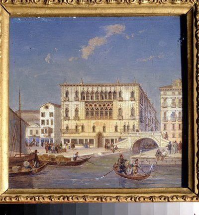 „Vue de Venise: le palais Bernardo” (Widoki Wenecji. Palazzo Bernardo) Obraz Jean-Victor (Jean Victor) Vincent Adam (1801-1867) XIX-wieczne Państwowe Muzeum Sztuki, Tula, Rosja autorstwa Victor Adam