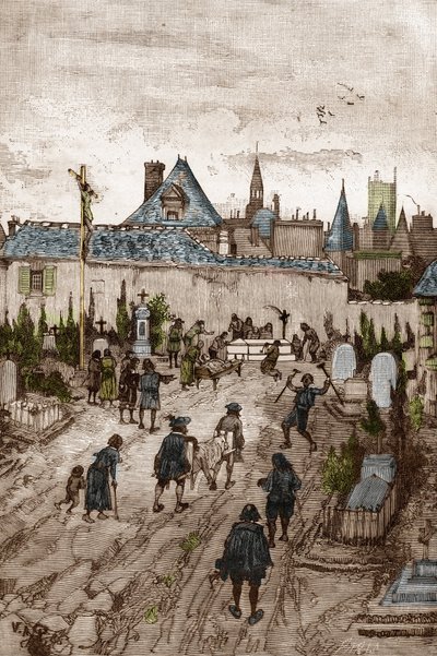 Jansenist Convulsionary (lub Saint Medard) (Dzieła konwulsji) w XVIII wieku: „”chorzy i niedołężni udają się na cmentarz Saint-Medard (gdzie znajduje się grób diakona Franciszka Paryskiego), aby być cudownie gueris” (Praktyki Convulsionnaire ( konwulsyjne autorstwa Victor Armand Poirson