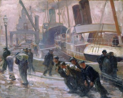 Liverpool Dockers at Dawn, 1903 autorstwa Victor Francois Tardieu