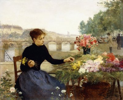 paryski targ kwiatowy, autorstwa Victor Gabriel Gilbert