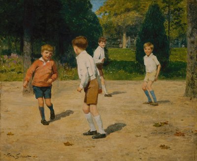 Chłopcy bawiący się (olej na płótnie) autorstwa Victor Gabriel Gilbert
