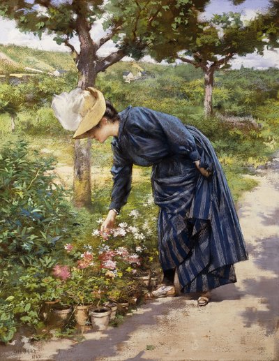 Pani w ogrodzie, 1887 autorstwa Victor Gabriel Gilbert